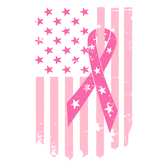 Breast Cancer Awareness Ribbon with Flag