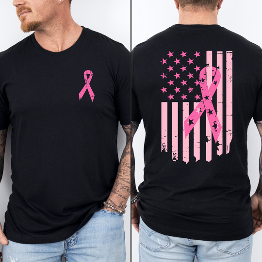 Breast Cancer Awareness Ribbon with Flag